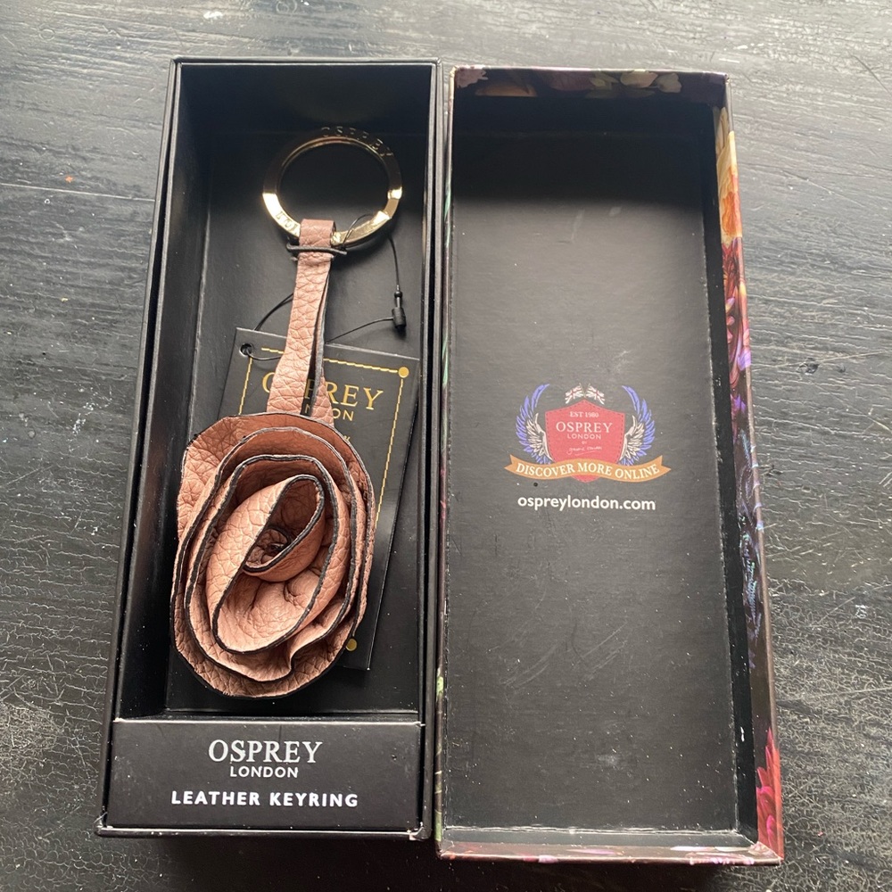 osprey london genuine leather floral key ring